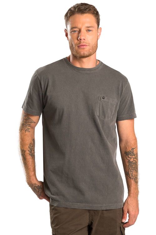 T-Shirt Estonada Com Bolso Chumbo