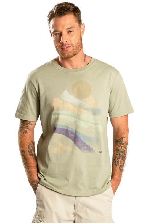 T-Shirt Estampada Geo Landscarp Verde