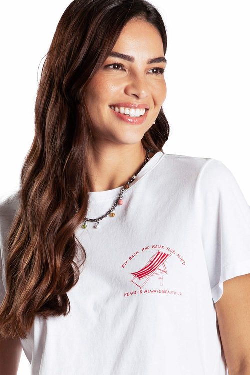 Blusa Estampada Sitback Branca