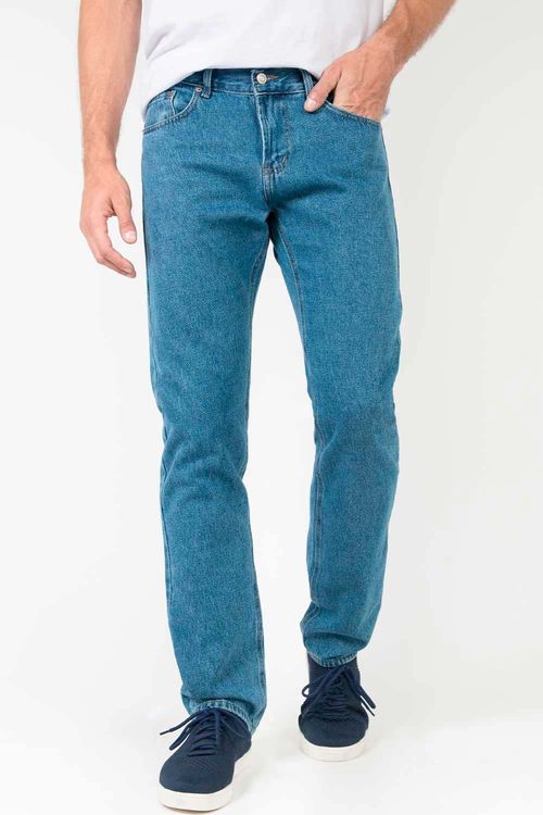Calça Jeans Straight Basic Super Stone