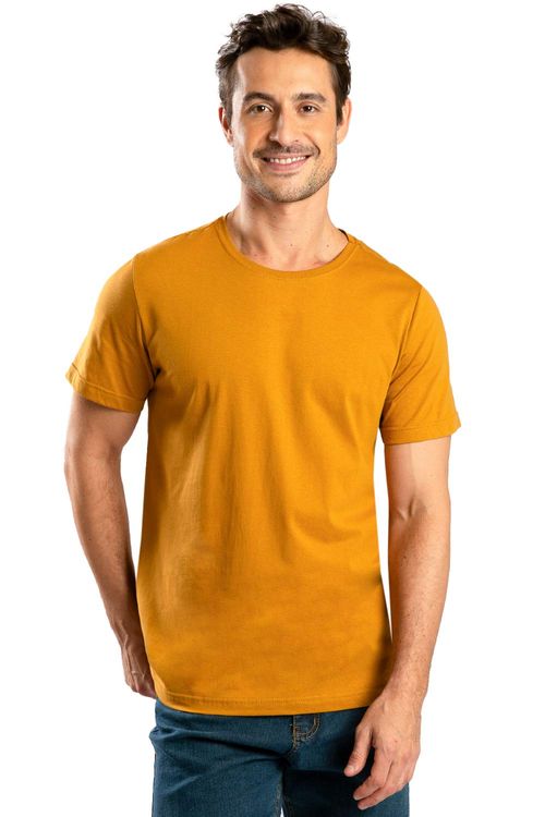 T-Shirt Básica Color New Fit Mostarda