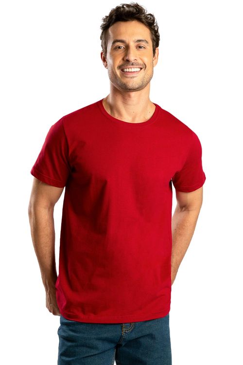 T-Shirt Básica Color New Fit Vermelho Escuro