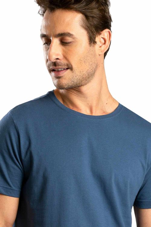 T-Shirt Básica Color New Fit Azul Jeans