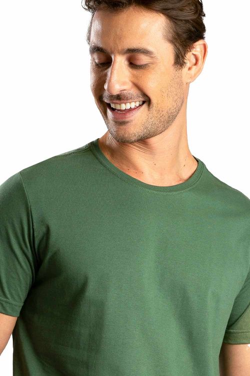 T-Shirt Básica Color New Fit Verde Escuro