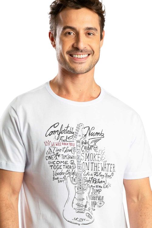 T-Shirt Estampada Rockers Branca