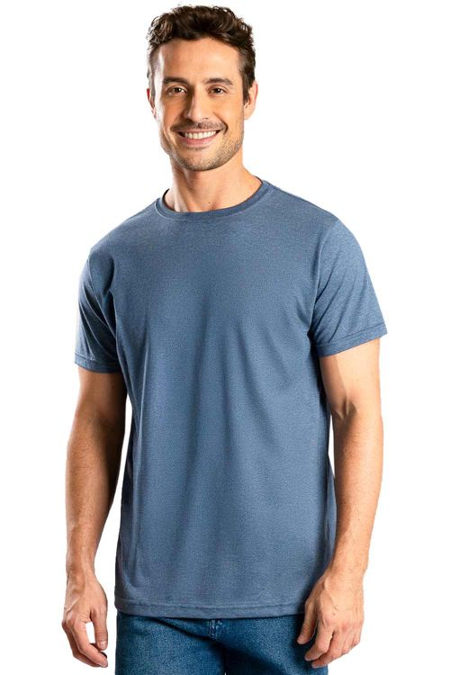T-Shirt Básica Comfort Mescla Azul Marinho