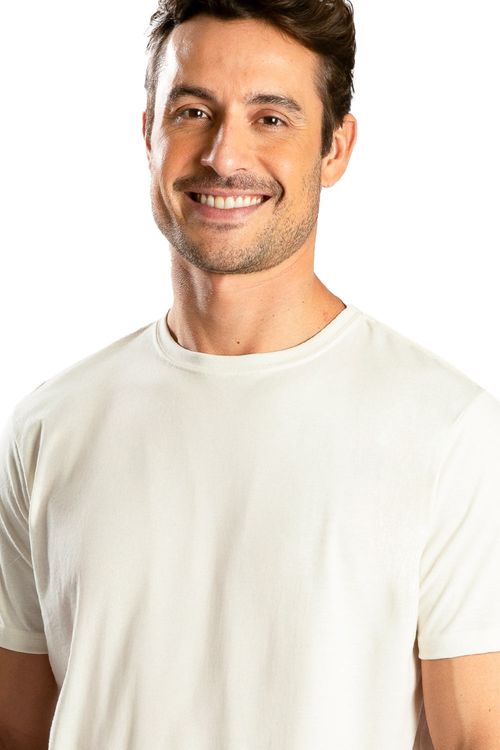 T-Shirt Básica Comfort Mescla Off White