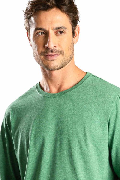 T-Shirt Manga Longa Mescla Verde