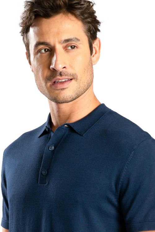 Polo Tricot Azul Marinho