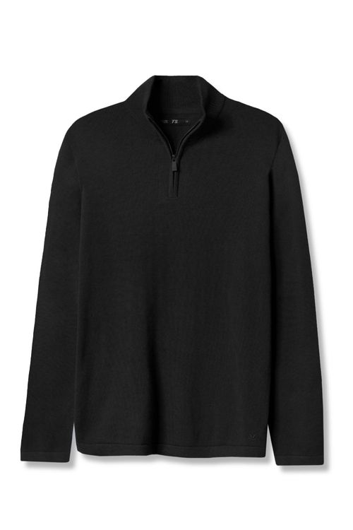 Suéter Gola Meio Zíper Preto