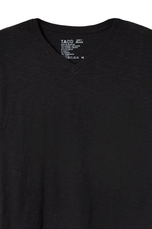 T-Shirt Gola v Básica Premium Preta