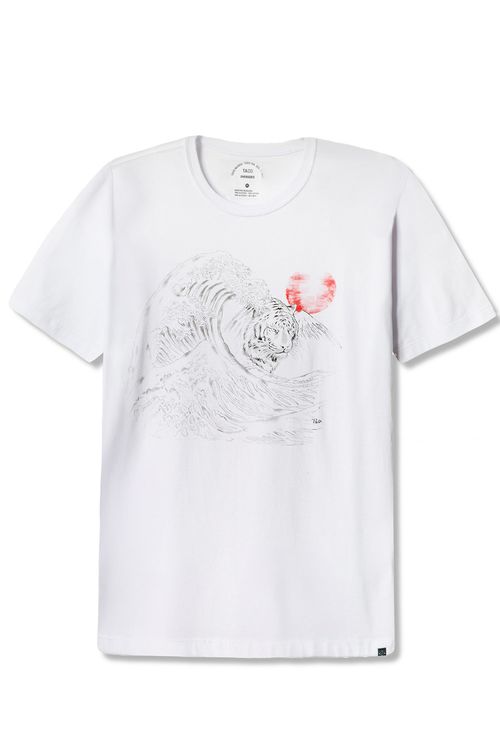 T-Shirt Estampada Wild Wave Branca