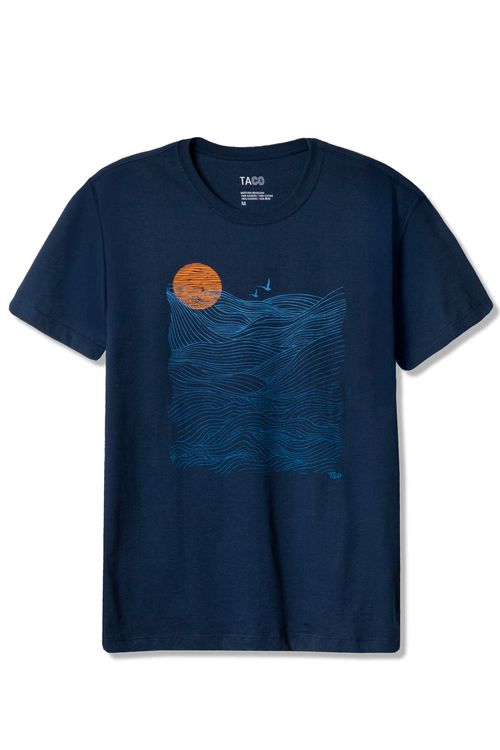 T-Shirt Estampada Ocean Infinity Azul Marinho