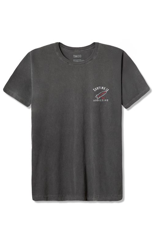 T-Shirt Estampada Stone Addictive Urfing Grafite