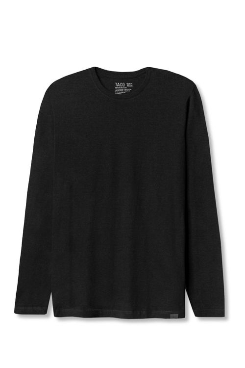 T-Shirt Manga Longa Premium Fit Sem Costura Preta