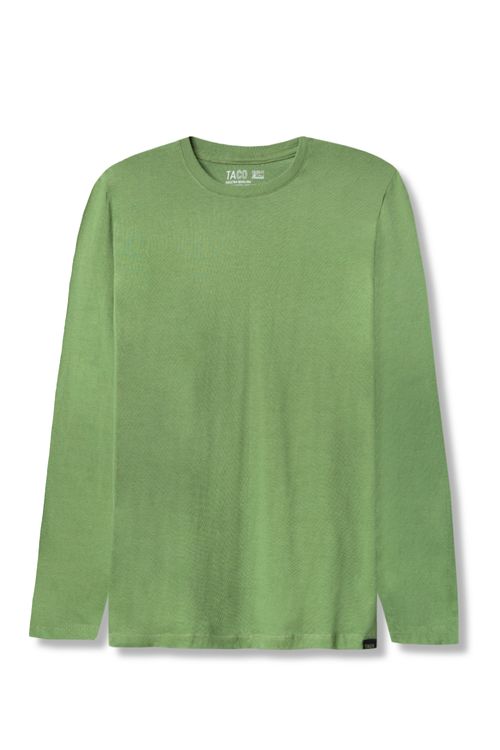 T-Shirt Manga Longa Premium Fit Sem Costura Verde