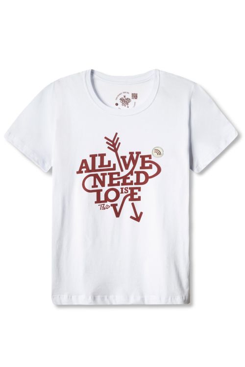 Blusa Estampada All We Need Is Love Branca