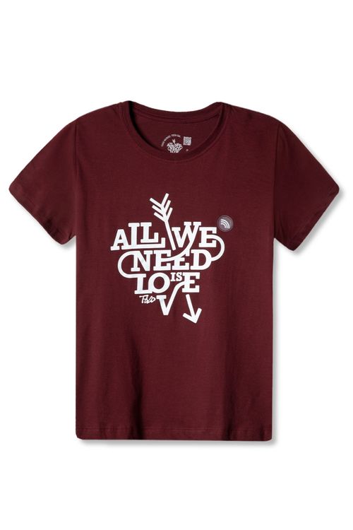Blusa Estampada All We Need Is Love Vinho