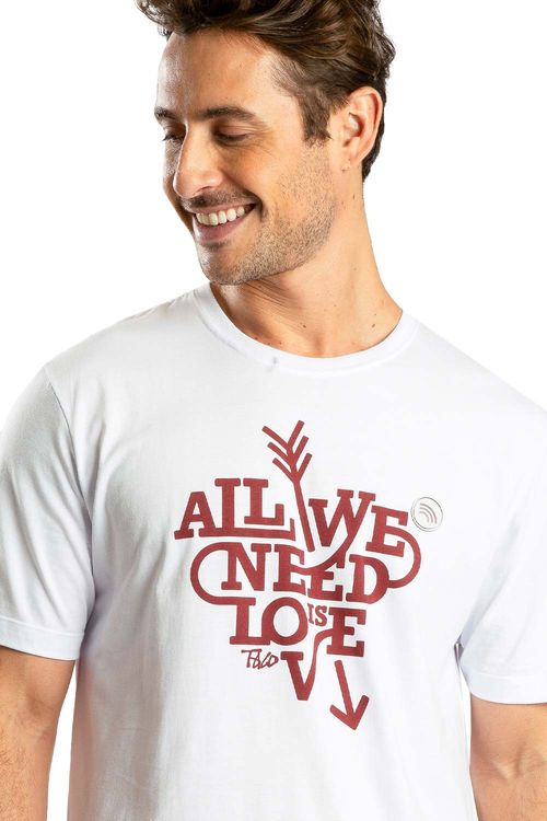 T-Shirt Estampada All We Need Is Love Branco