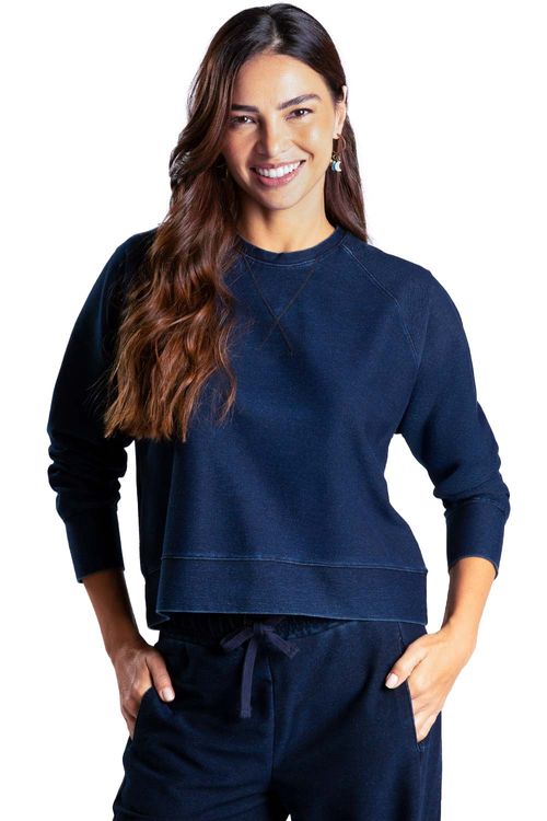 Blusa De Moletom Denim Stone