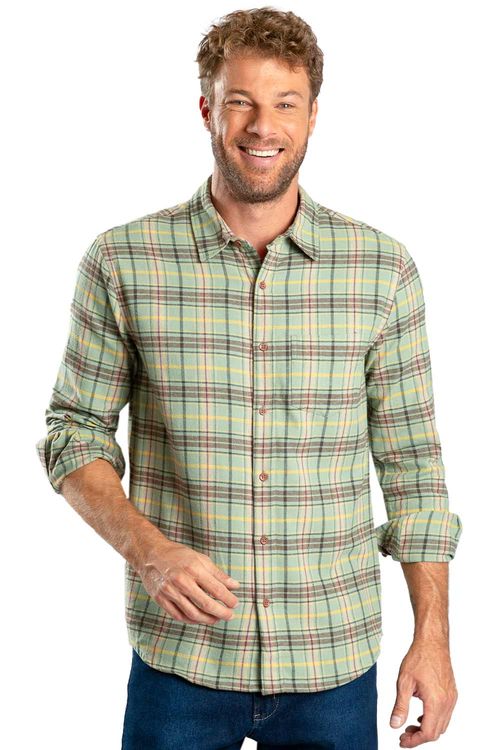 Camisa Xadrez Flanelada Verde