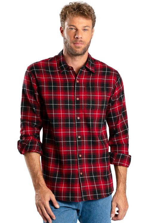 Camisa Xadrez Flanelada Vermelha