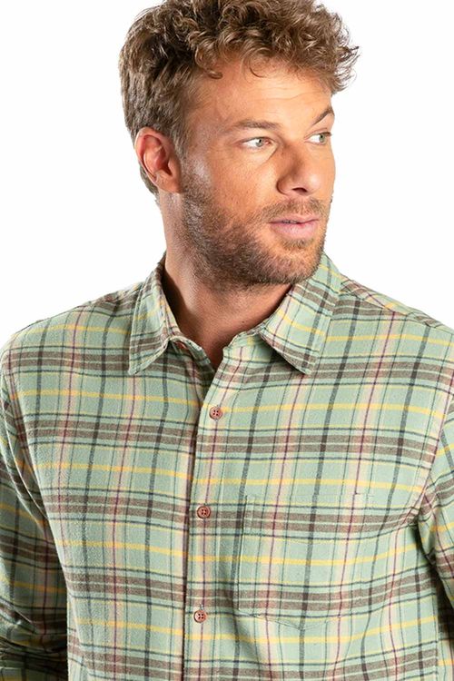 Camisa Xadrez Flanelada Verde