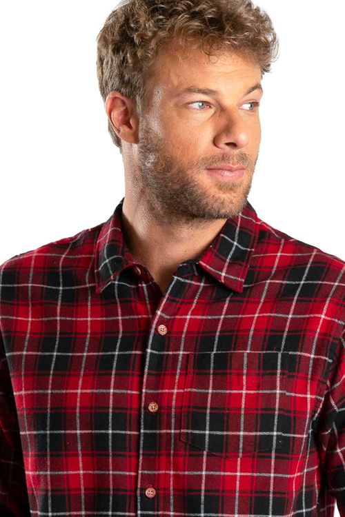 Camisa Xadrez Flanelada Vermelha