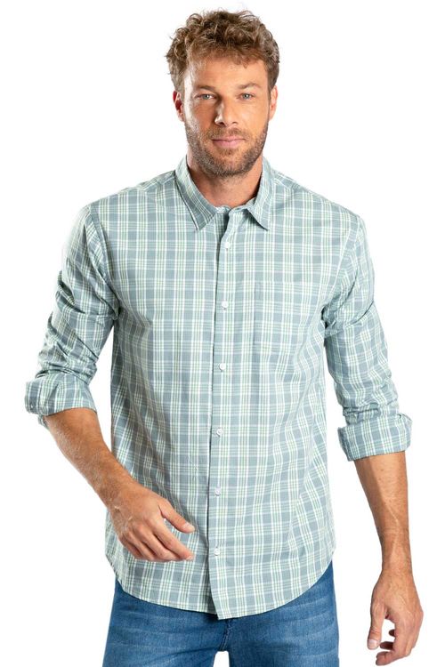 Camisa Xadrez Fio Tinto Verde/Branco