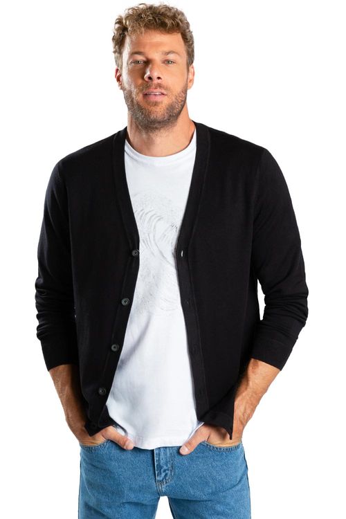 Suéter Cardigan Preto