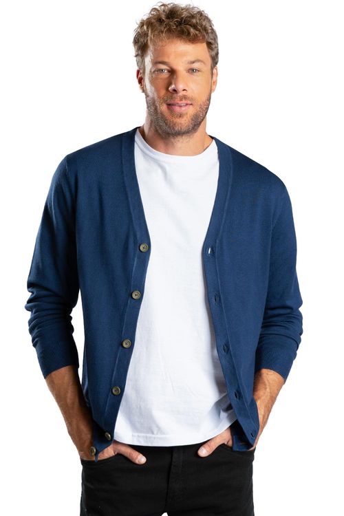 Suéter Cardigan Azul Marinho