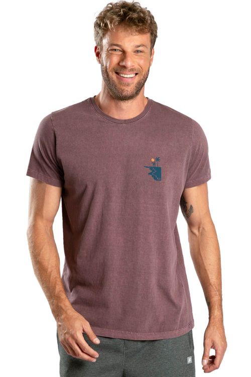 T-Shirt Estampada Stone Island Vinho