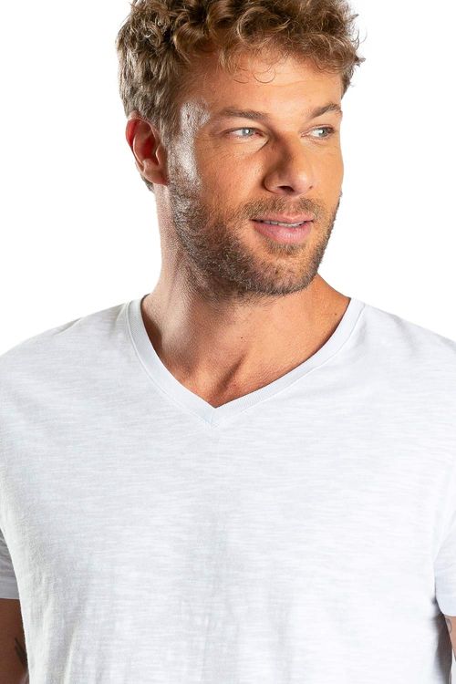 T-Shirt Gola v Básica Premium Branca