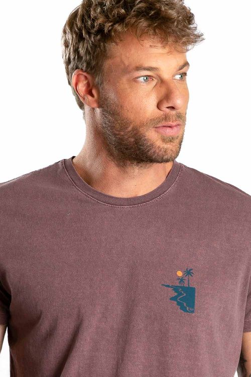 T-Shirt Estampada Stone Island Vinho