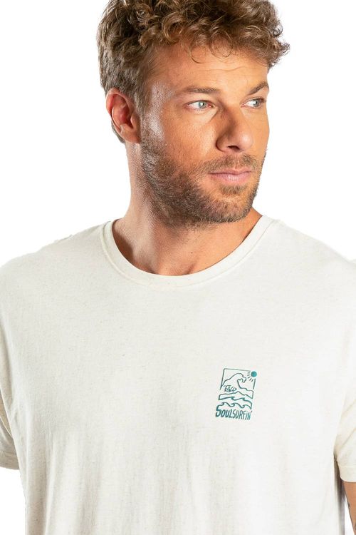 T-Shirt Estampada Soul Surfing Linho Off White