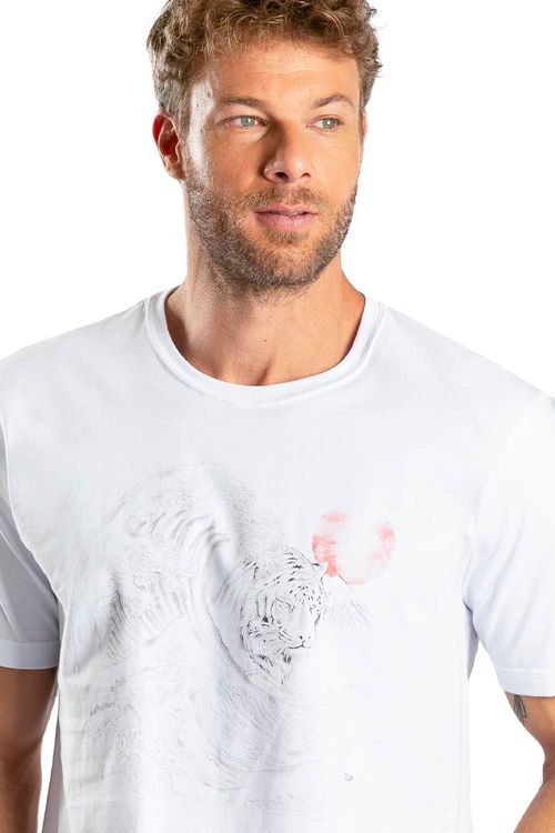 T-Shirt Estampada Wild Wave Branca