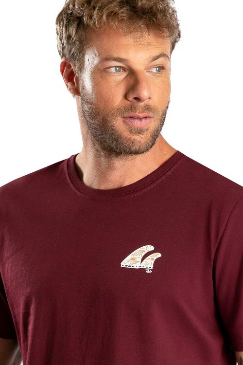T-Shirt Estampada Quilhas Vinho