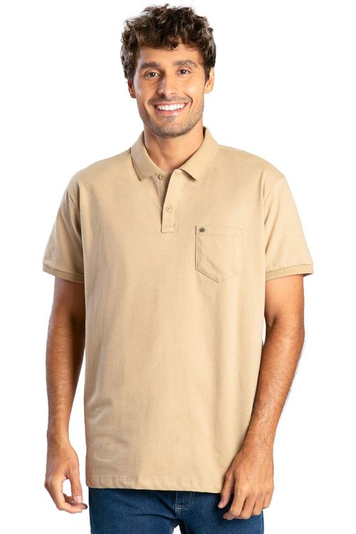 Polo Básica Com Bolso Flex Khaki