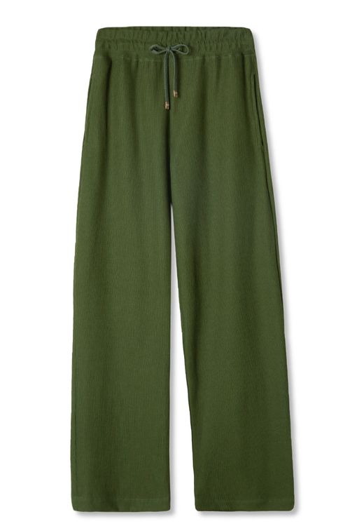 Calça Canelada Tricot Verde Militar