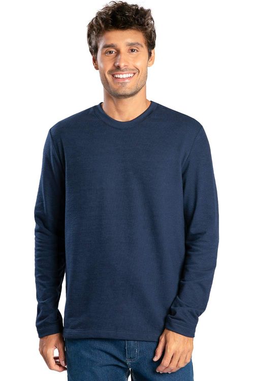 T-Shirt Manga Longa Azul Marinho