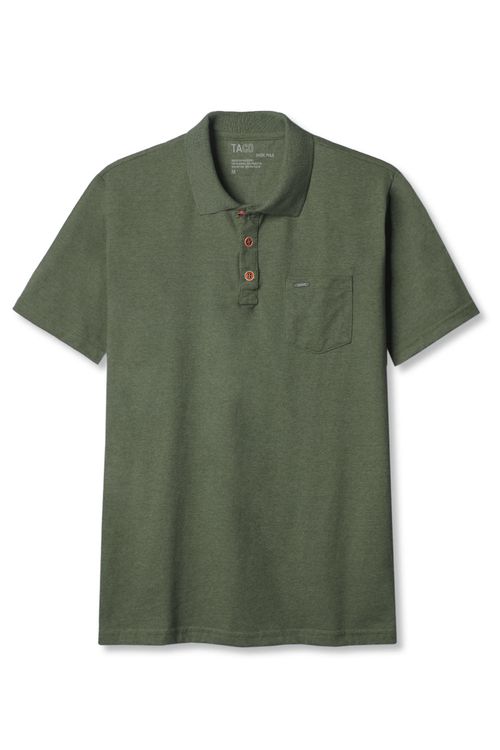 Polo Básica Fit Com Bolso Verde Musgo