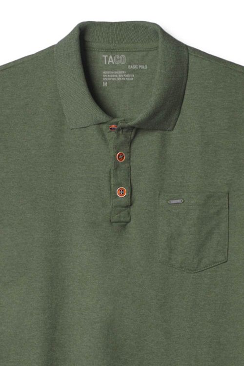 Polo Básica Fit Com Bolso Verde Musgo