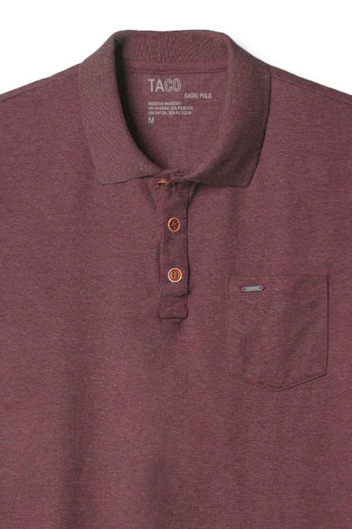 Polo Básica Fit Com Bolso Vinho