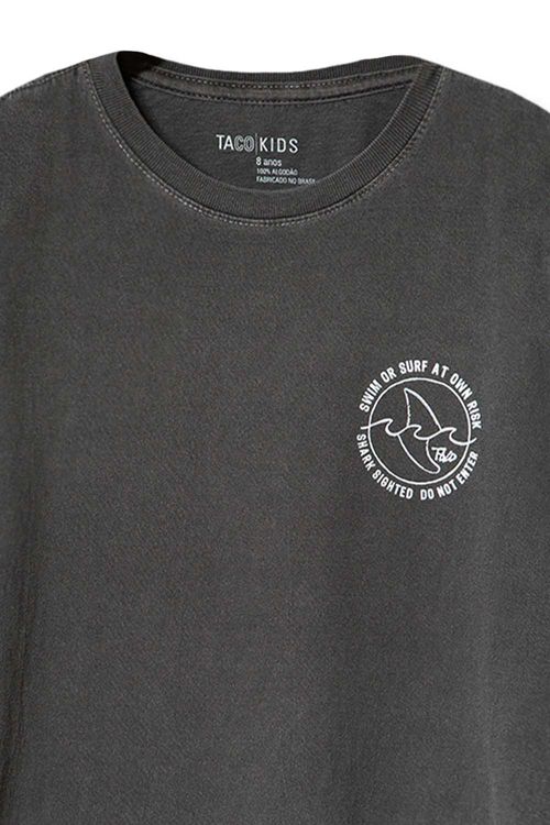 T-Shirt Infantil Estampada Swim And Surf Grafite