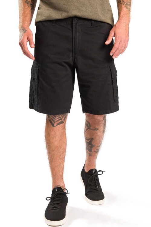 Bermuda Cargo De Algodão Preto