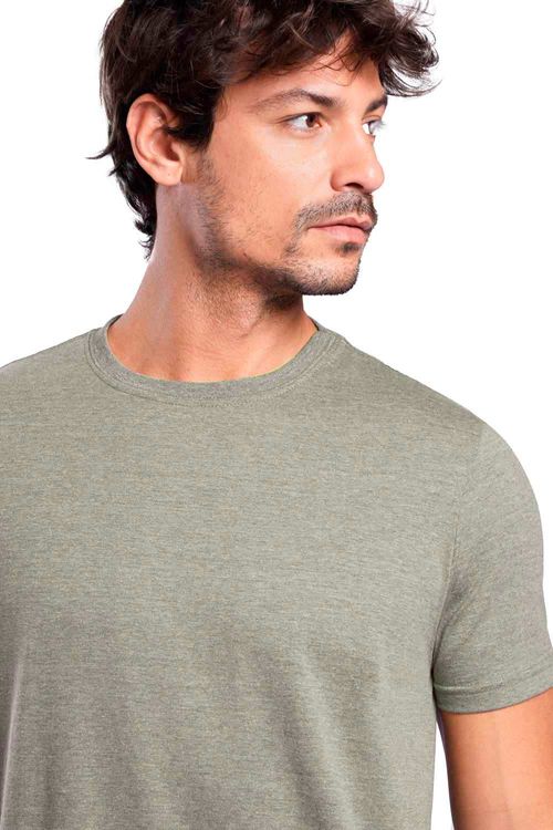 T-Shirt Básica Comfort Mescla Verde Musgo