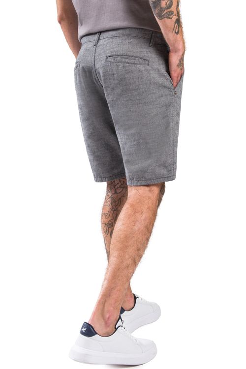Bermuda Chino Fio Tinto Preta