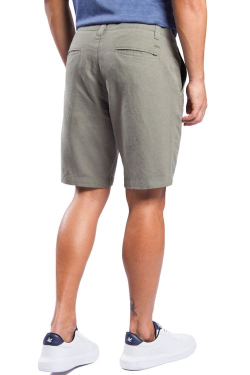 Bermuda De Linho Verde Militar