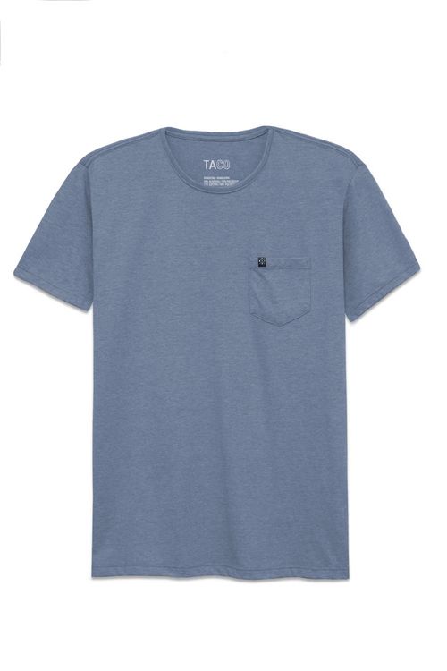 T-Shirt Comfort Com Bolso Azul Jeans