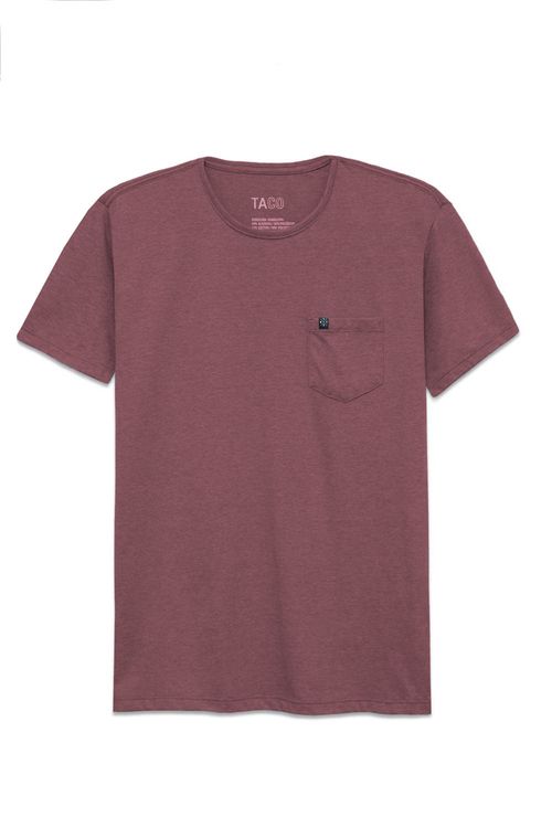 T-Shirt Comfort Com Bolso Vinho